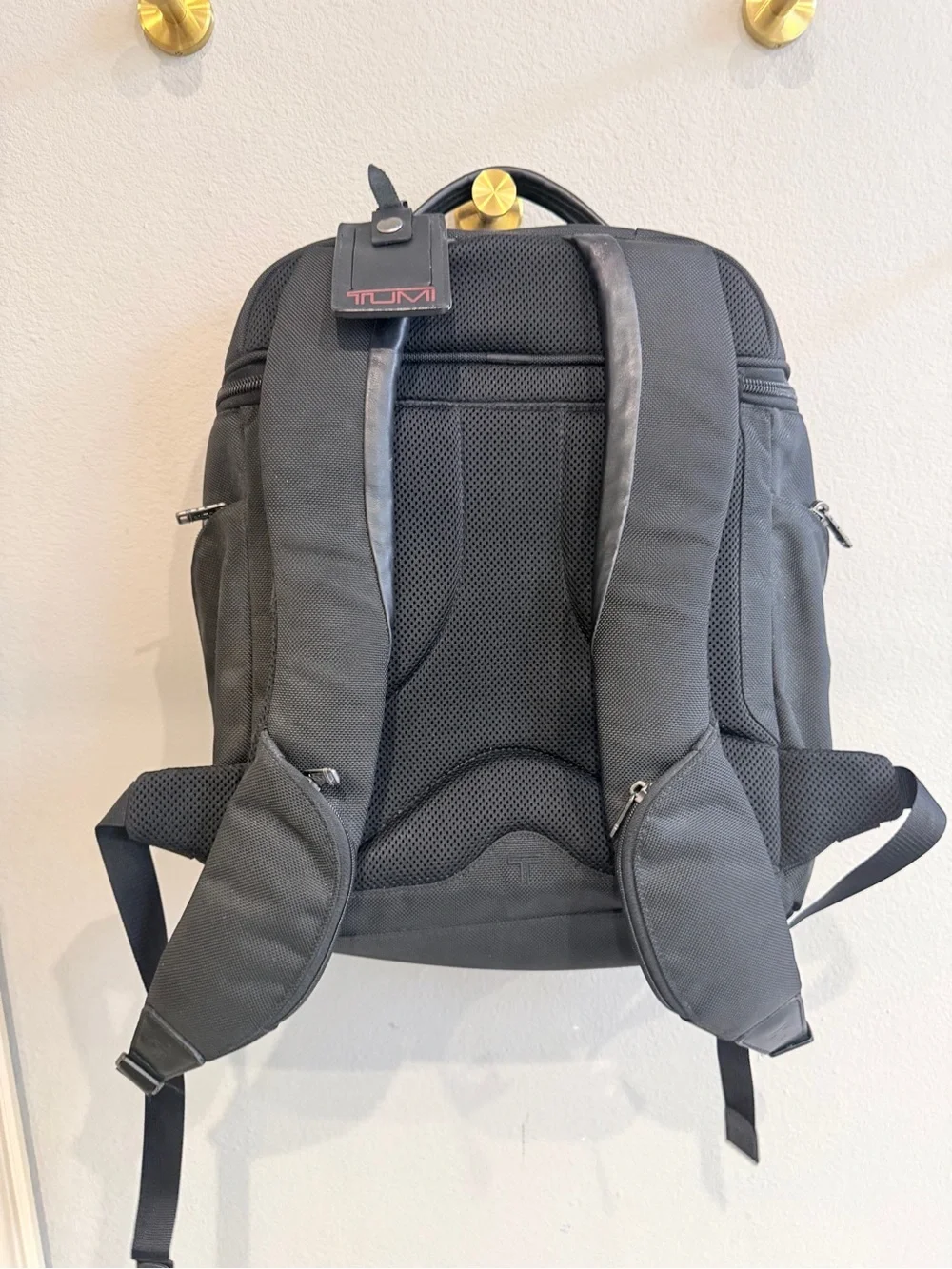 TUMI Alpha Brief Pack Backpack Laptop Tablet Black Nylon Bag 26186D4
